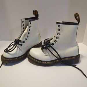 Kids White Leather Boots
